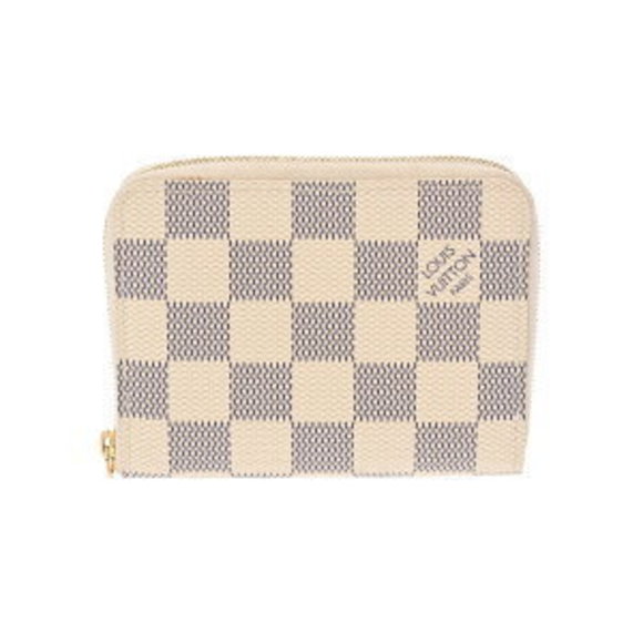 Louis Vuitton Damier Azur Zippy Wallet White Coin Leather White - Picture 1 of 9